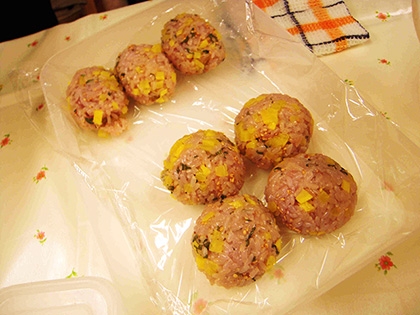 「ハイビスカスおはぎアレンジ」